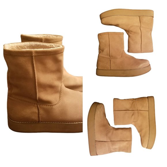 EUC | ZARA | Leather | Mid-rise Lined boots | Extra Fur Insoles | Size: 11 EU 44 main image 8